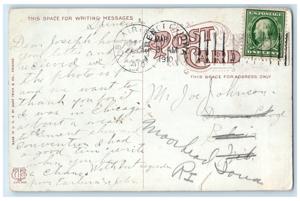 1910 New Southern Hotel Exterior Roadside Cars View Chicago Illinois IL Postcard
