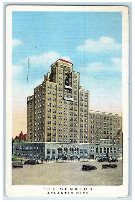 1937 The Senator Hotel Restaurant Classic Cars Atlantic City New Jersey Postcard