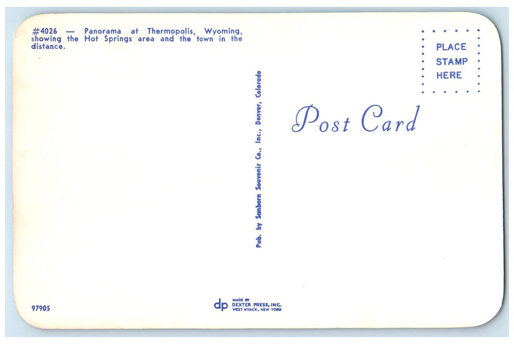c1960s Panorama Showing Hot Springs Area & Town Thermopolis Wyoming WY Postcard