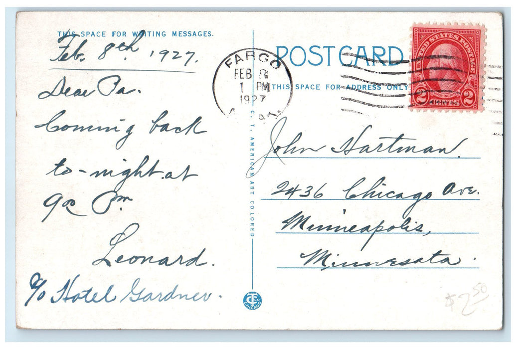 1927 Sacred Heart Academy Campus Building Dirt Road Fargo North Dakota Postcard