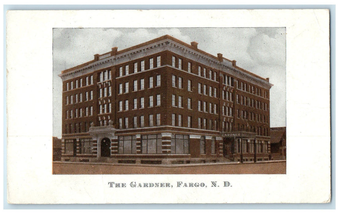 c1920's The Gardner Hotel & Restaurant Building Fargo North Dakota ND Postcard