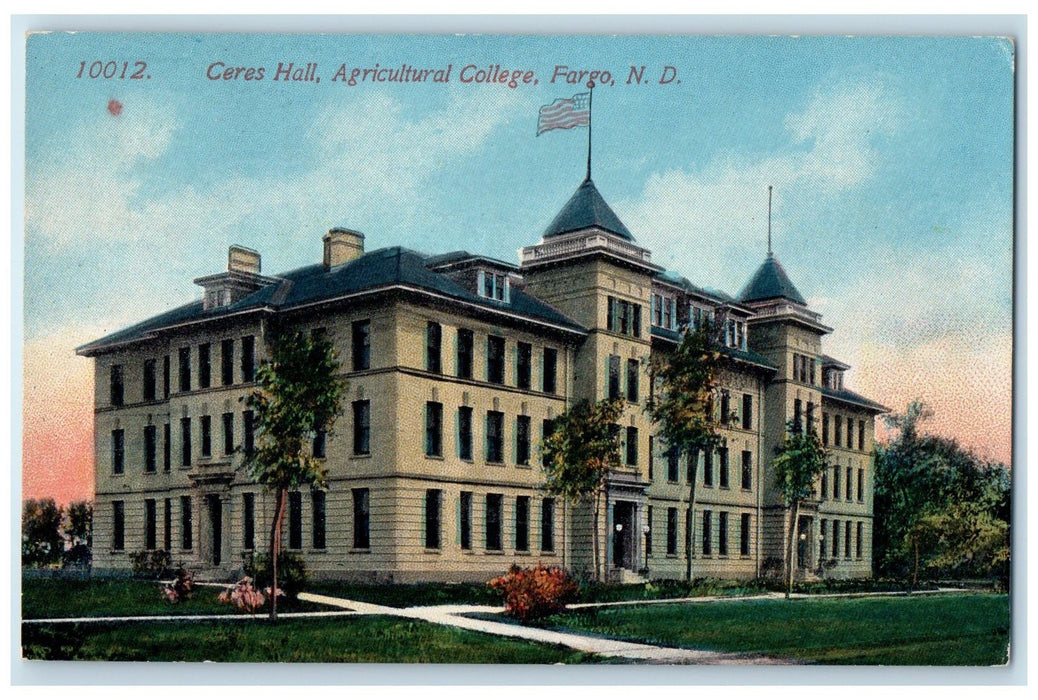 1915 Ceres Hall Agricultural College Building Fargo North Dakota ND Postcard