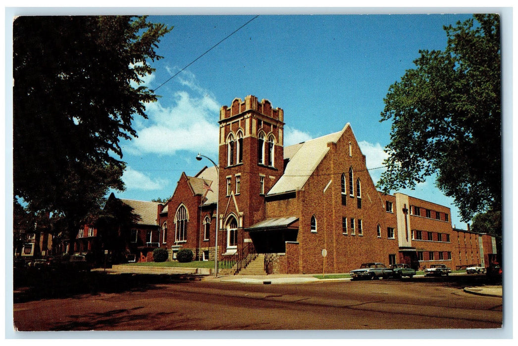 c1960's Grace Luther Church Exterior Roadside Eau Claire Wisconsin WI Postcard