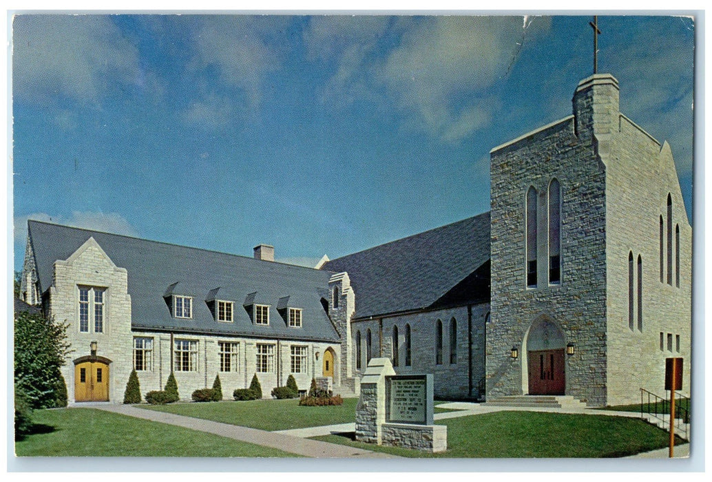 1972 Central Lutheran Church Exterior Scene Chippewa Falls Wisconsin WI Postcard