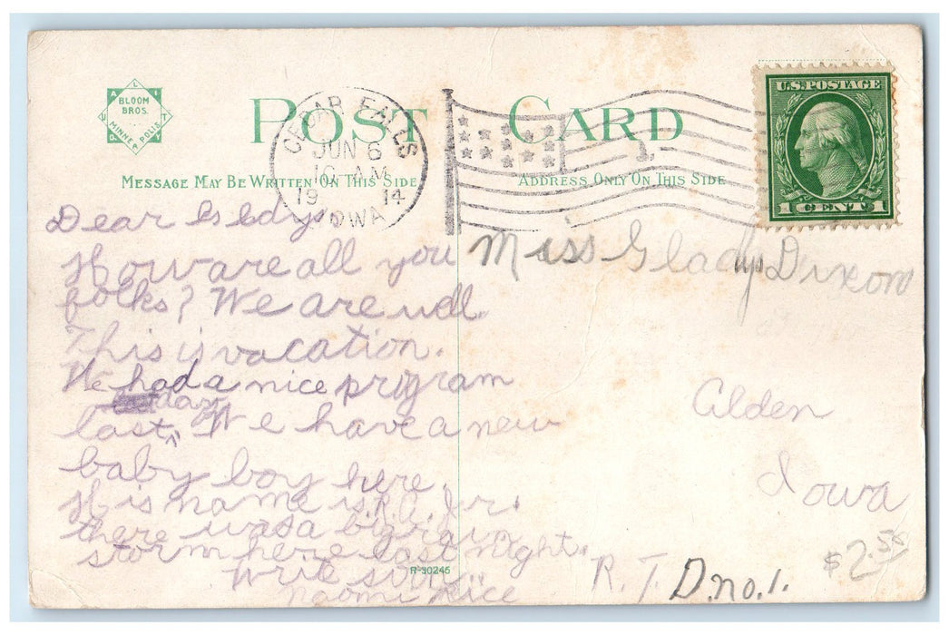 1914 Leading Hotel & Restaurant Of Northwest Waldorf Fargo North Dakota Postcard