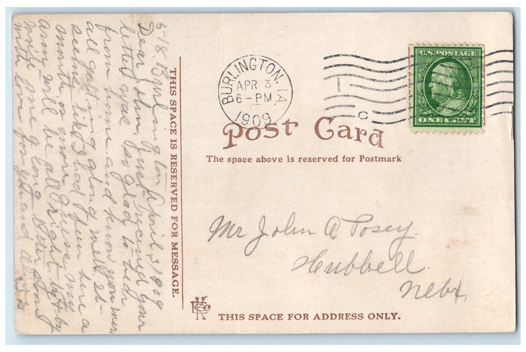 1909 Steamers J.S. W.W. Barge Passengers View Burlington Iowa IA Posted Postcard
