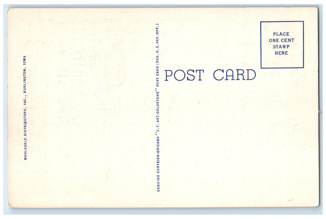 c1940's Sunken Garden Aspen Grove Cemetery Burlington Iowa IA Unposted Postcard