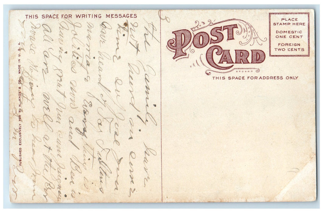 c1910s North Hill Park Fountain Trees Residences Burlington Iowa IA Postcard
