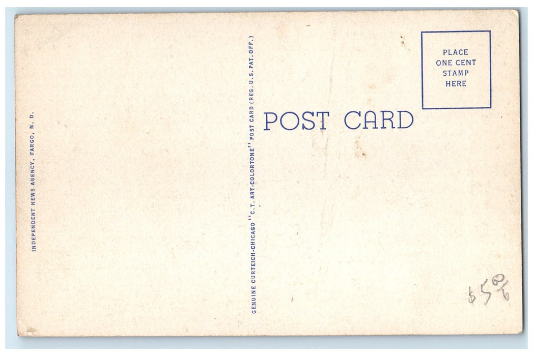 c1940 Northern Pacific Avenue Greyhound Bus Station Fargo North Dakota Postcard
