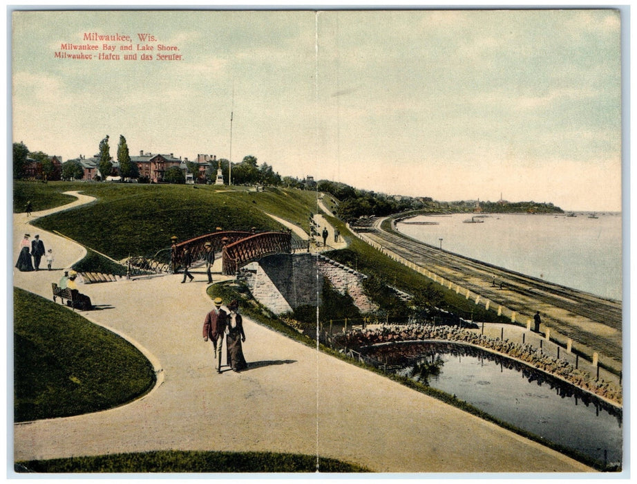 1910 Milwaukee Bay And Lake Shore Scene Milwaukee Wisconsin WI Posted Postcard