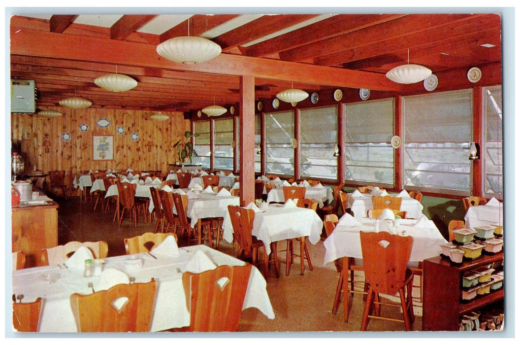 c1950's Royal Palm Restaurant Interior Dining View Ormond Beach Florida Postcard