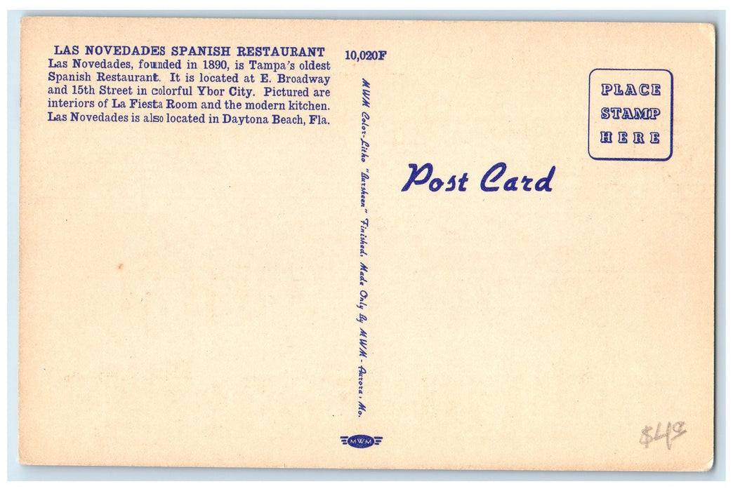 c1940's Las Novedades Spanish Restaurant Multiview Daytona Florida FL Postcard