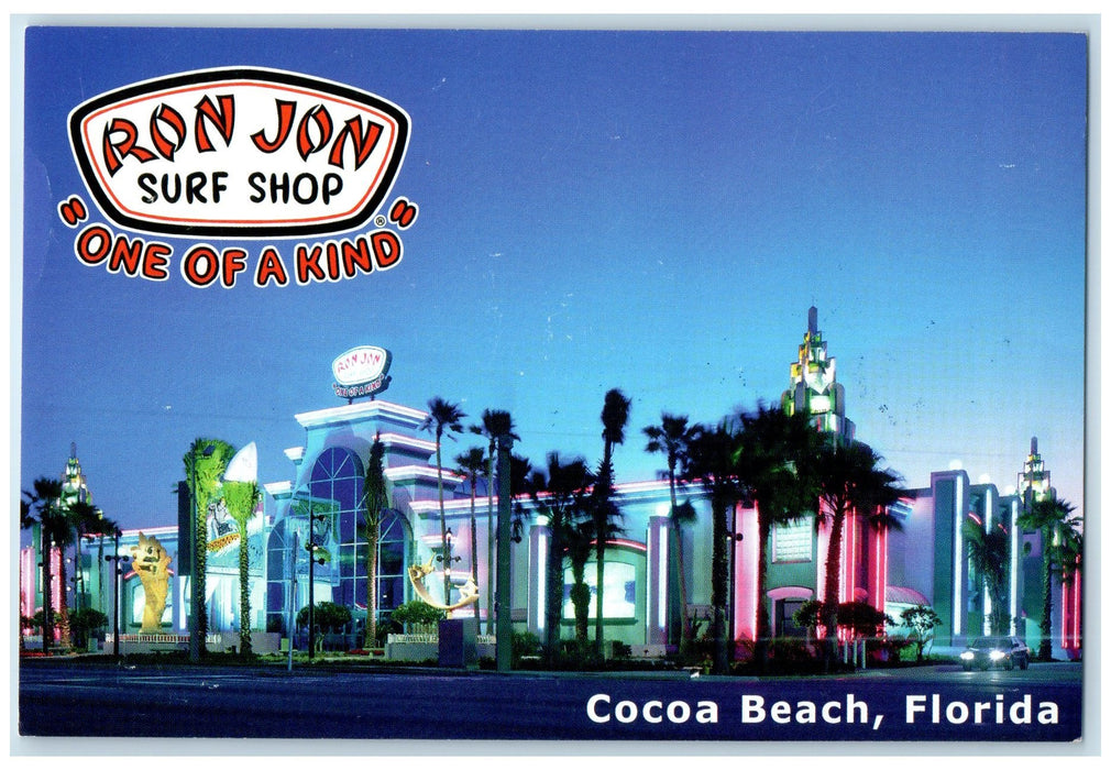 c1960's Ron Jon Surf Shop Surfing Capital Cocoa Beach Florida FL Trees Postcard