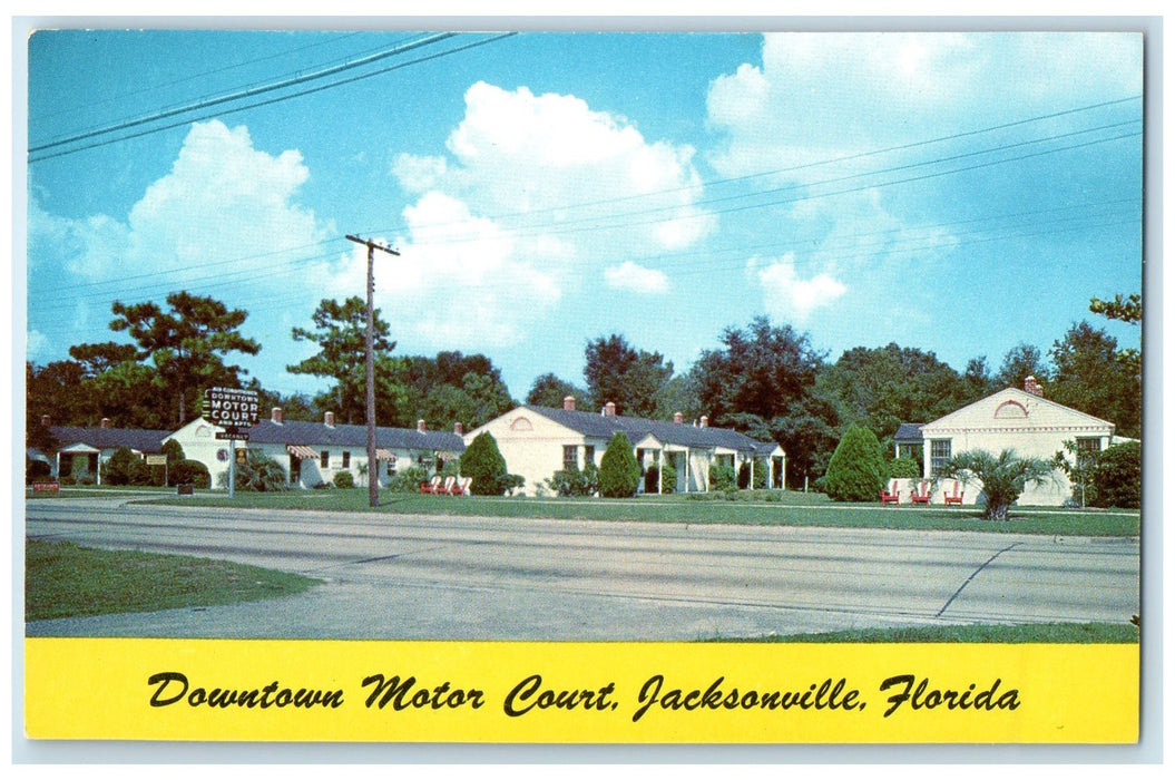 c1960's Downtown Motor Court Exterior Roadside Jacksonville Florida FL Postcard