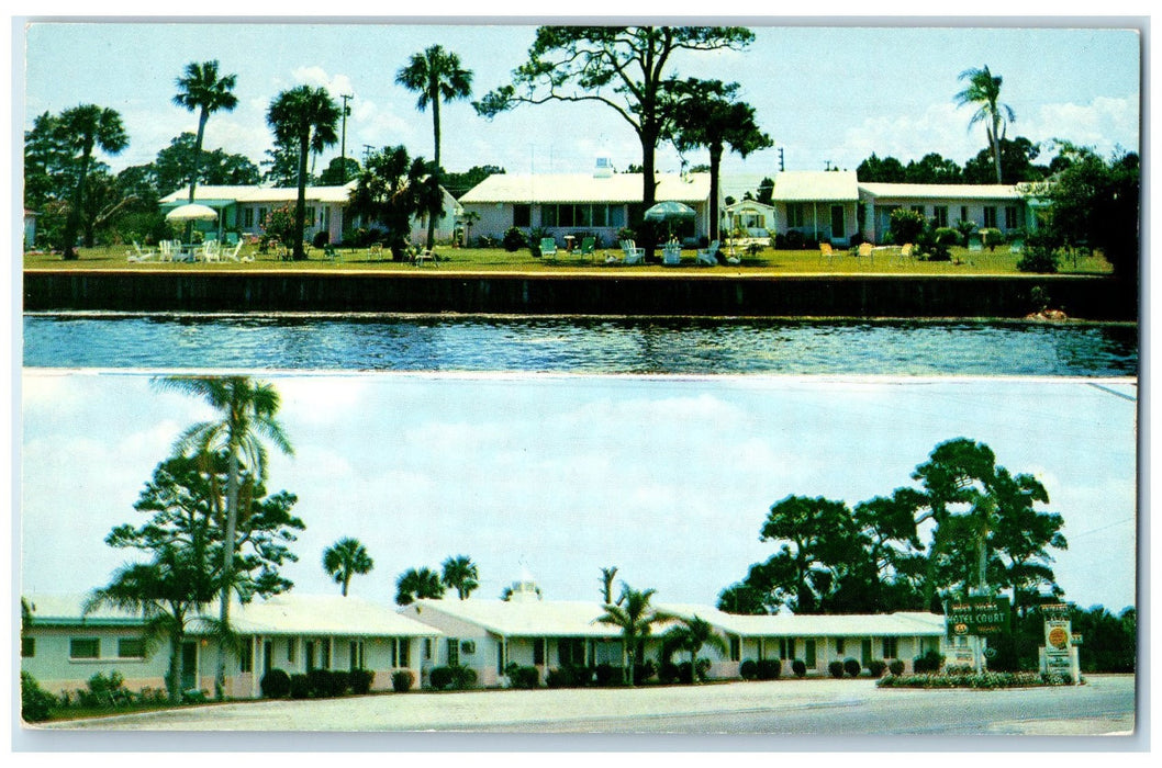 1958 River Palms Motel Exterior Roadside Islamorada Florida FL Posted Postcard