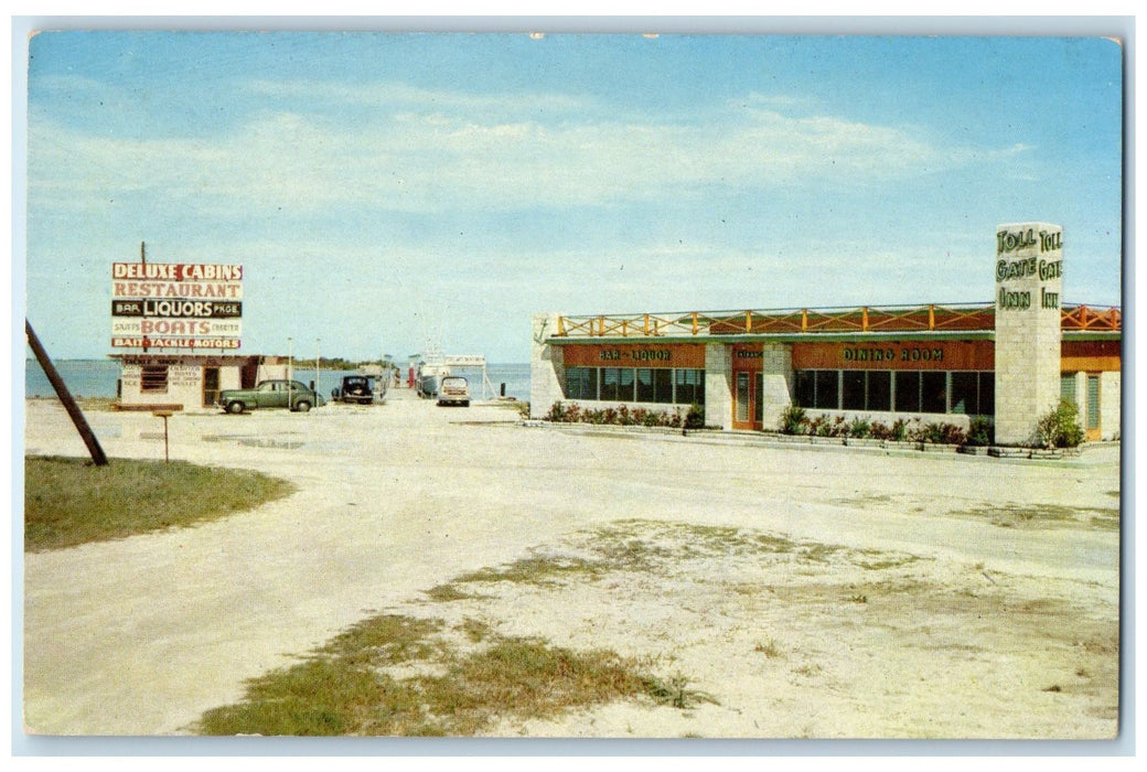 c1950's Toll Gate Inn Restaurant Dirt Road Building Islamorada Florida Postcard