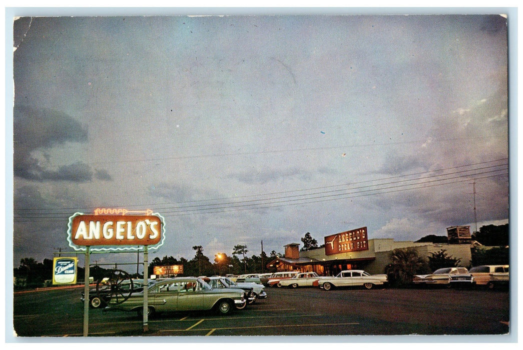 1964 Angelo Steak Pit Exterior Roadside Panama City Beach Florida FL Postcard
