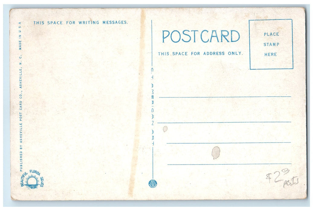 c1920's East Main Street Court House Post Office Gainesville Florida Postcard