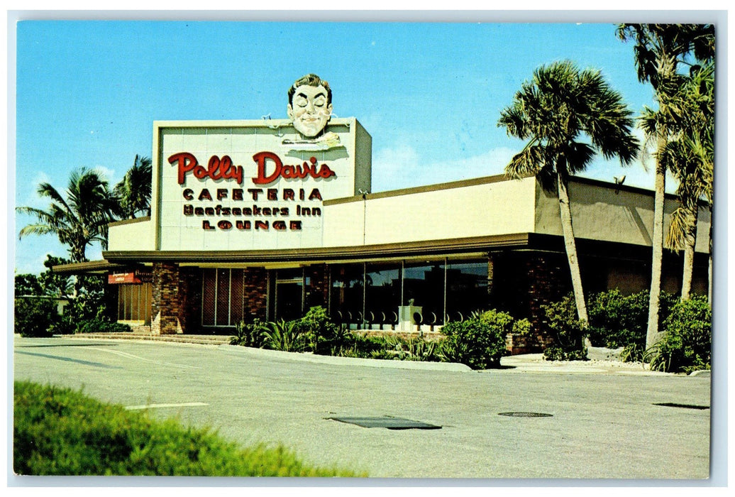 c1950 Polly Davis Cafeteria Beefseakers Inn Lounge Miami Beach Florida Postcard