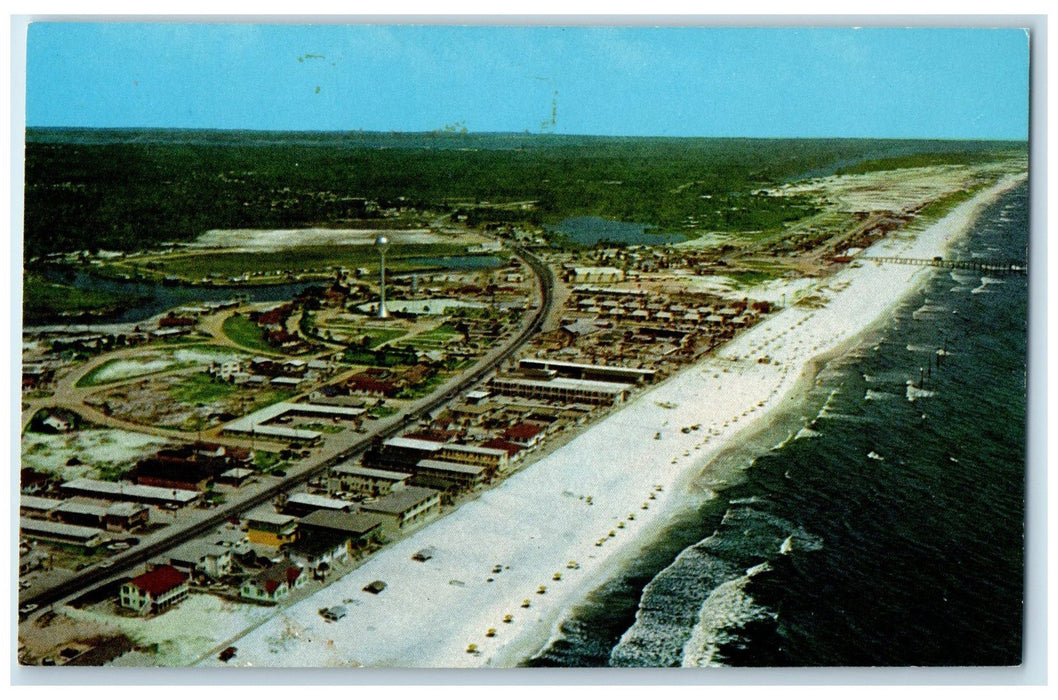c1960s Bird's View Of Long Beach Scene Panama Beach Florida FL Unposted Postcard