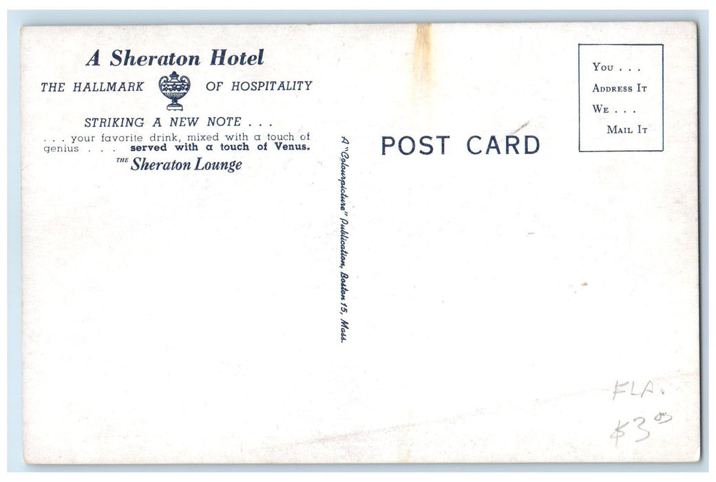 c1960's A Sheraton Hotel Women Sheraton Lounge Boston Massachusetts MA Postcard