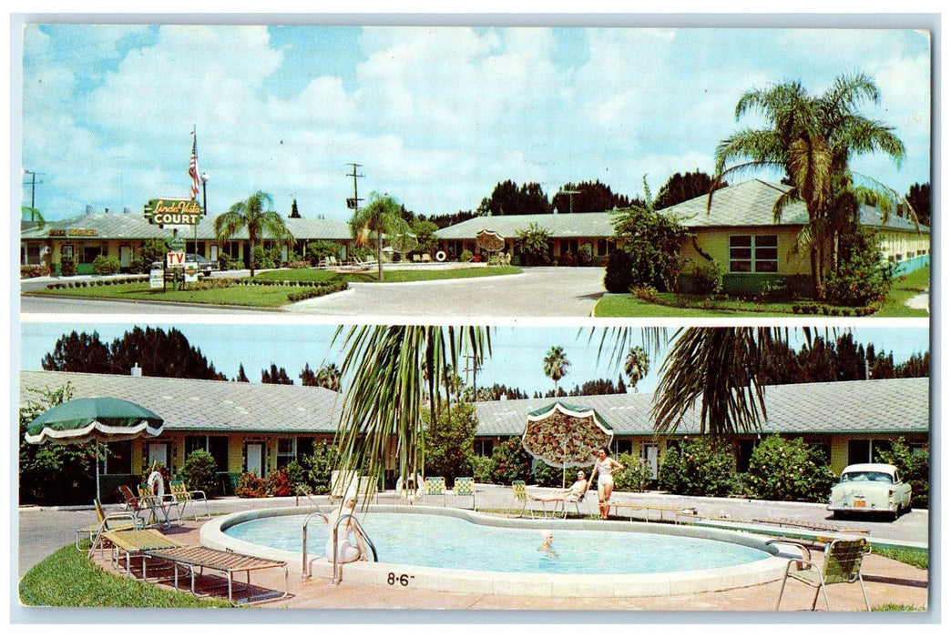 1963 Linda Vista Court & Restaurant Multiview St. Augustine Florida Postcard