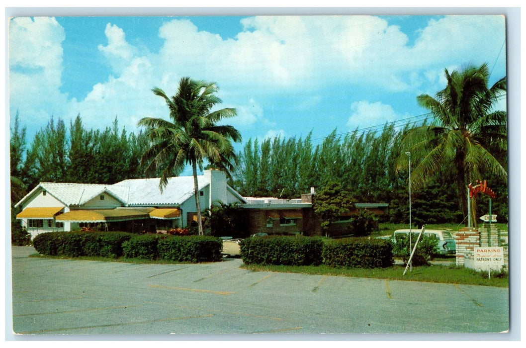 c1960s Tropical Acres Restaurant Exterior Boynton Beach Florida FL Tree Postcard