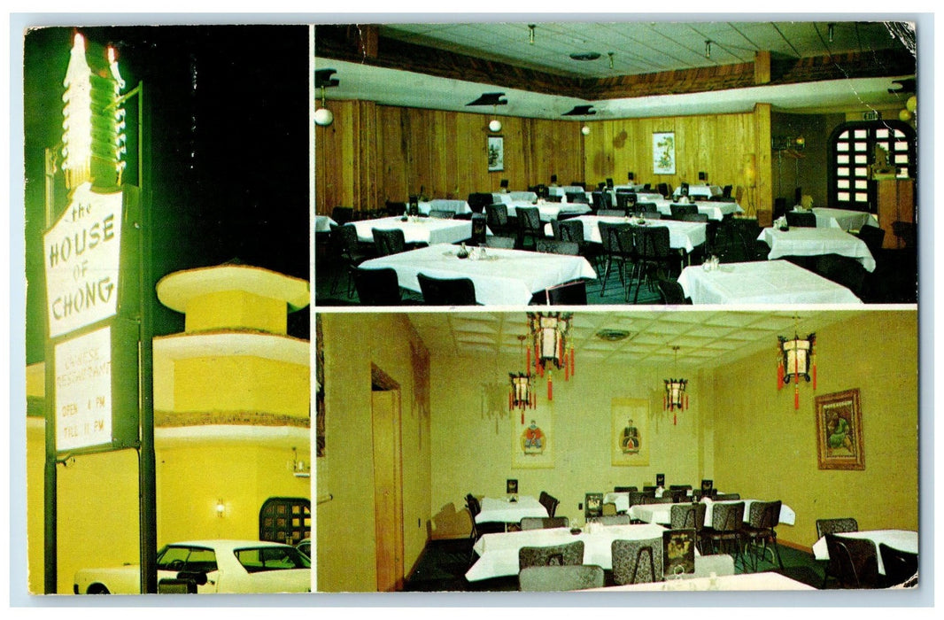 1968 House Of Chong Chinese Restaurant Pensacola Florida FL Signage Postcard