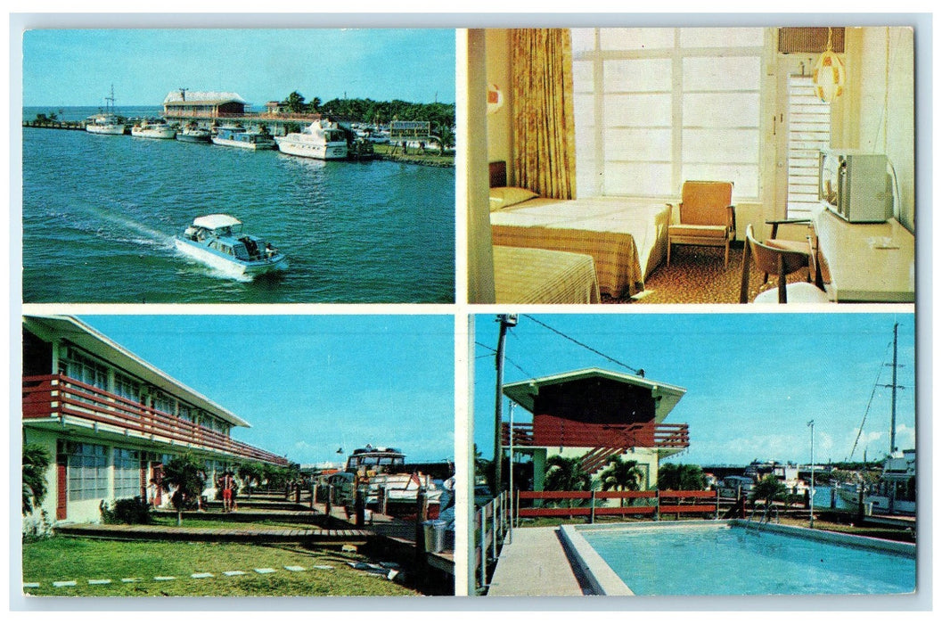 c1950 Gilbert's Motel Marina Restaurant Fishing Camp Key Largo Florida Postcard