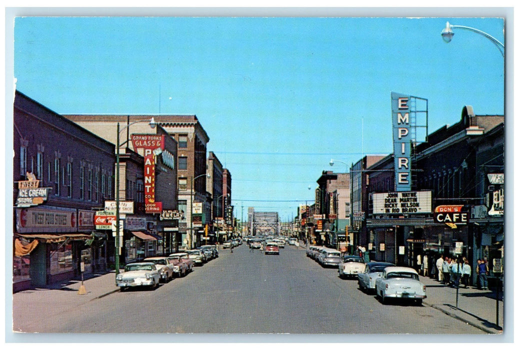 1951 Looking Towards East Grand Minnesota Grand Forks North Dakota ND Postcard