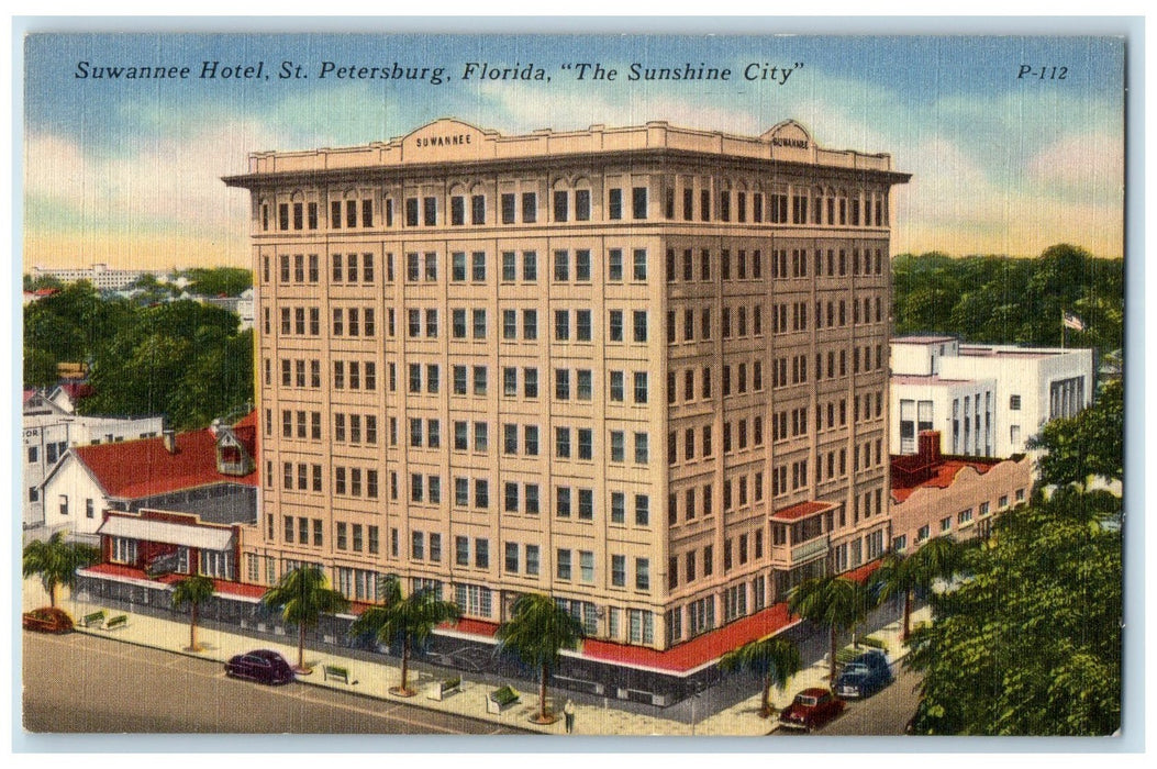1954 Suwannee Hotel & Restaurant Sunshine City St. Petersburg Florida Postcard
