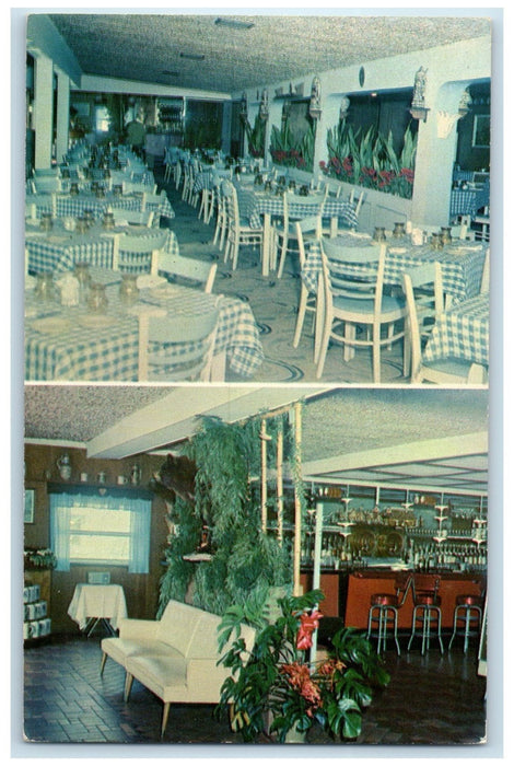 c1950's Bavarian Village Restaurant Multiview Hollywood Florida FL Postcard