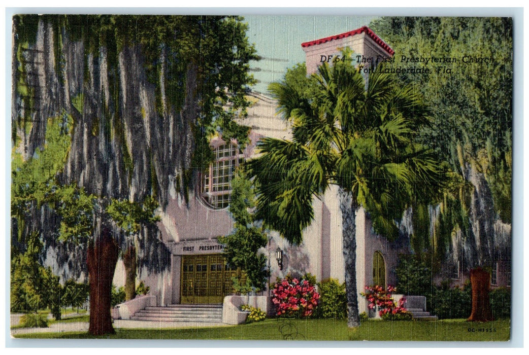 1953 The First Presbyterian Church Exterior Fort Lauderdale Florida FL Postcard
