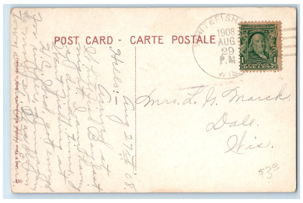 1908 Wisconsin St. And Railway Exchange Building Milwaukee Wisconsin WI Postcard
