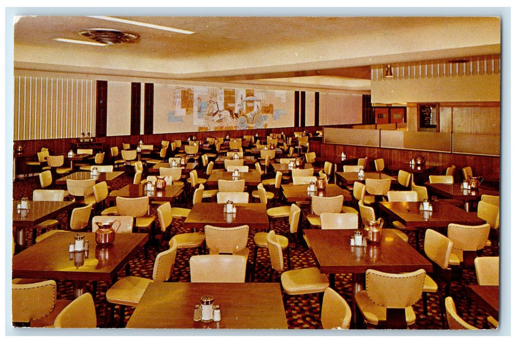 c1960's St. Clairs Boulevard Cafeteria Interior Miami Florida FL Tables Postcard