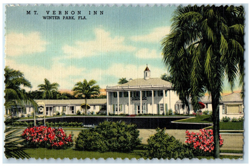 1950 Mt. Vernon Inn Exterior Trees Scene Winter Park Florida FL Posted Postcard