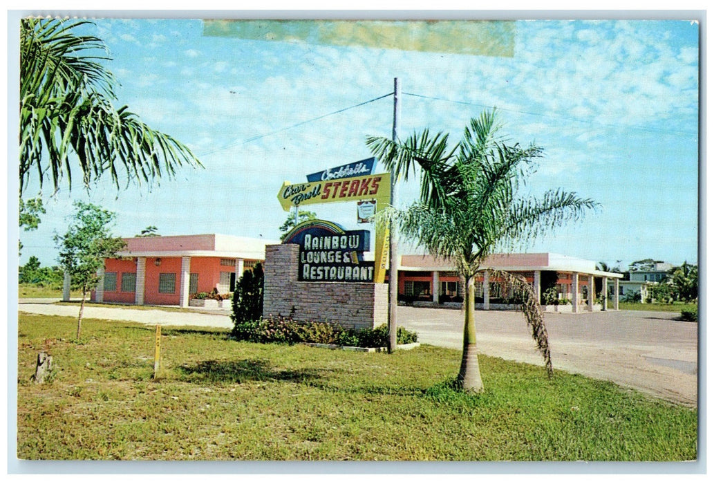 1960 The Rainbow Restaurant & Cocktail Lounge Naples On Gulf Florida Postcard