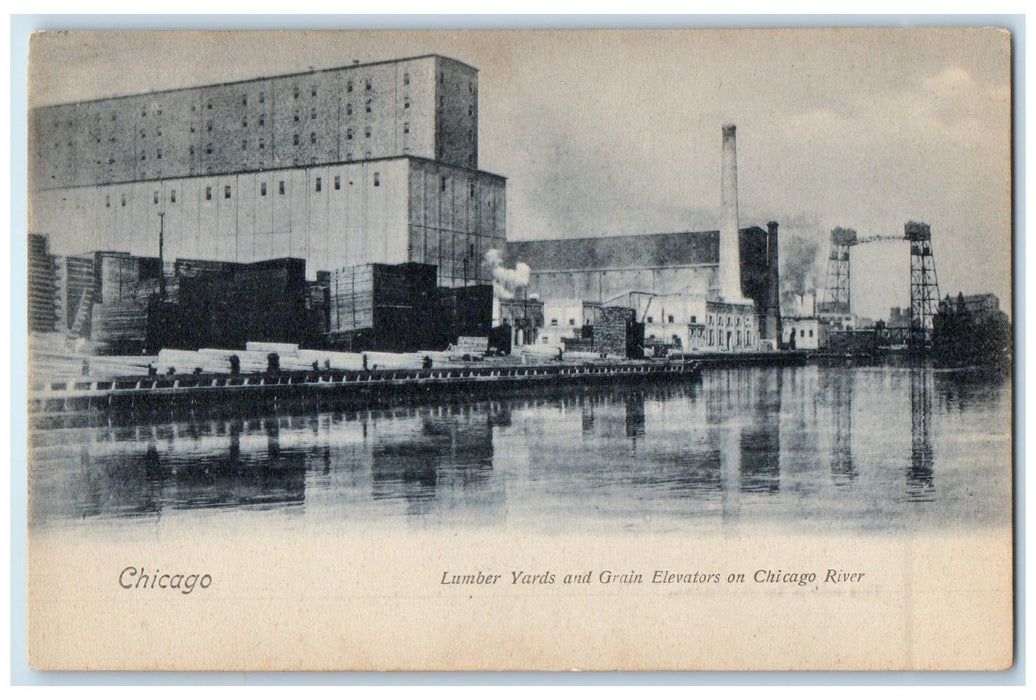 c1905s Lumber Yards And Grain Elevators On Chicago Illinois IL Unposted Postcard
