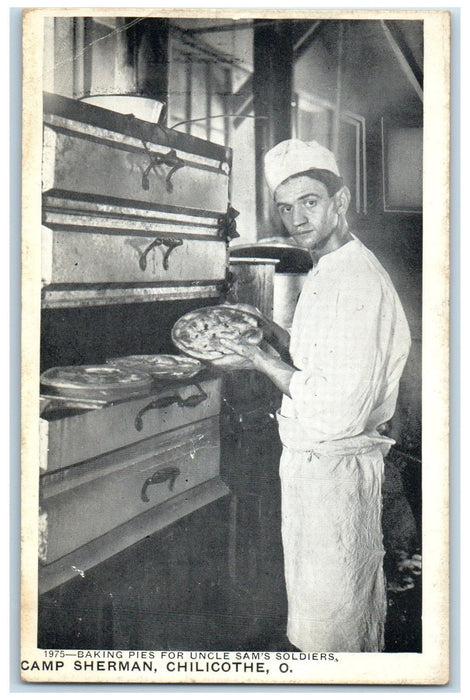 c1940s Baking Pies View For Uncle's Sam's Soldiers Chillicothe Ohio OH Postcard