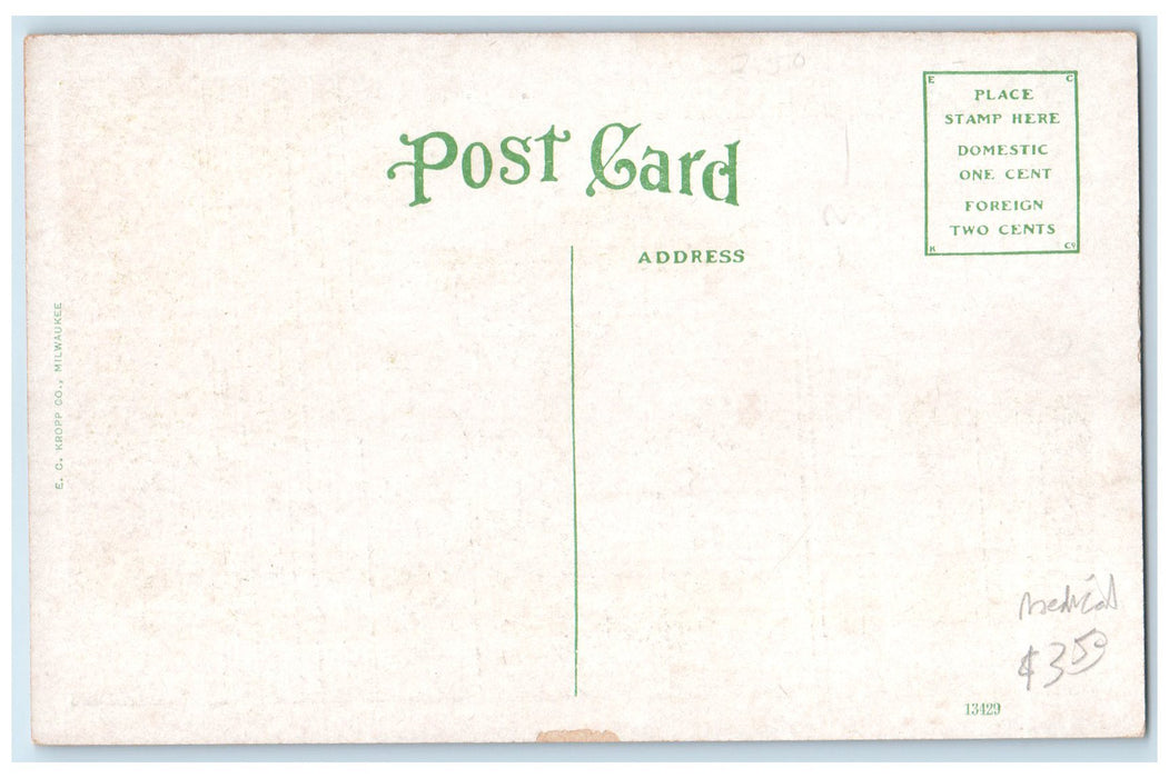 c1920's Harrison Hospital Exterior Roadside Chanute Kansas KS Unposted Postcard