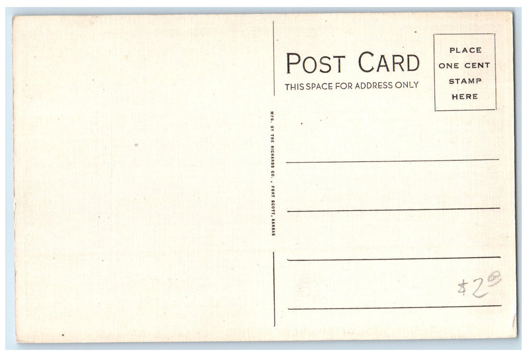 c1940's Aerial View Of Business District Chanute Kansas KS Unposted Postcard