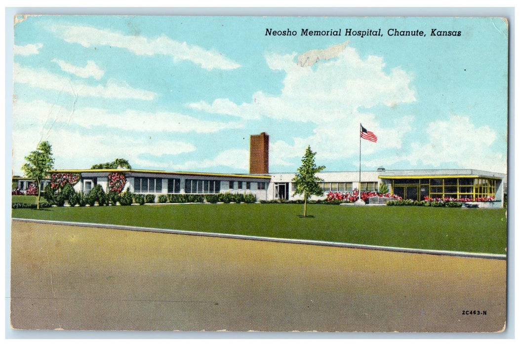 c1940's Neosho Memorial Hospital Exterior Chanute Kansas KS Unposted Postcard