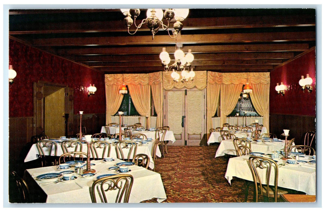 c1960's Brookville Hotel Bank The Pine Room Scene Brookville Kansas KS  Postcard