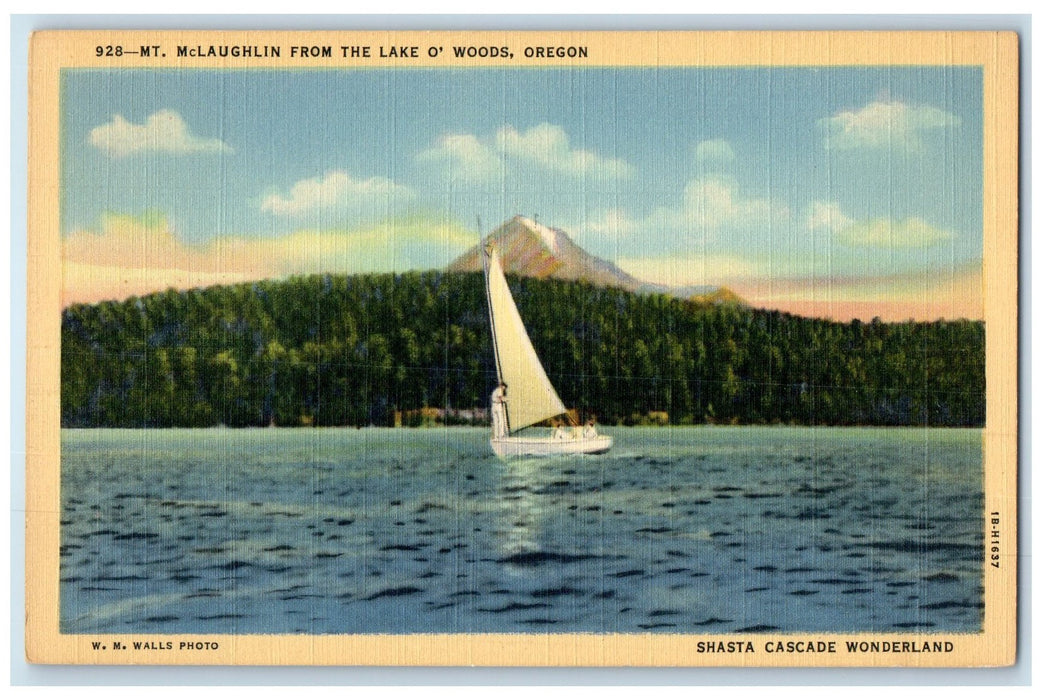 c1940 McLaughlin From The Lake O' Woods Yacht Scene Portland Oregon OR Postcard