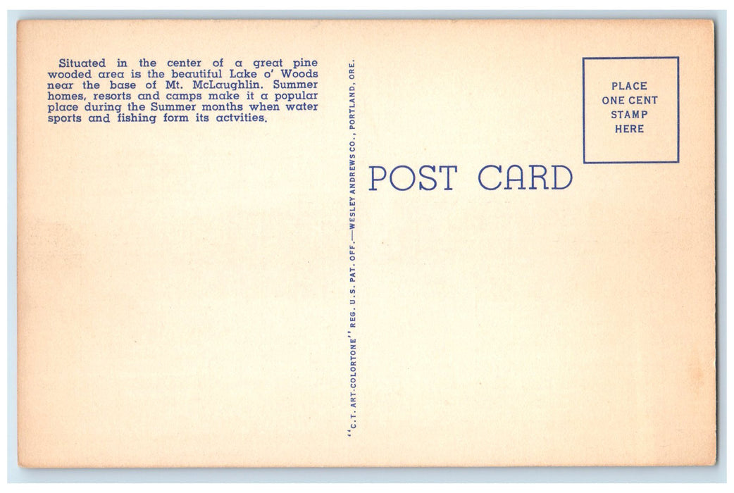 c1940 McLaughlin From The Lake O' Woods Yacht Scene Portland Oregon OR Postcard