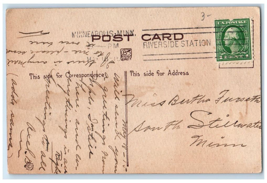 1910 How Do You Do Here I Am In Minneapolis Minnesota MN Posted Pennant Postcard