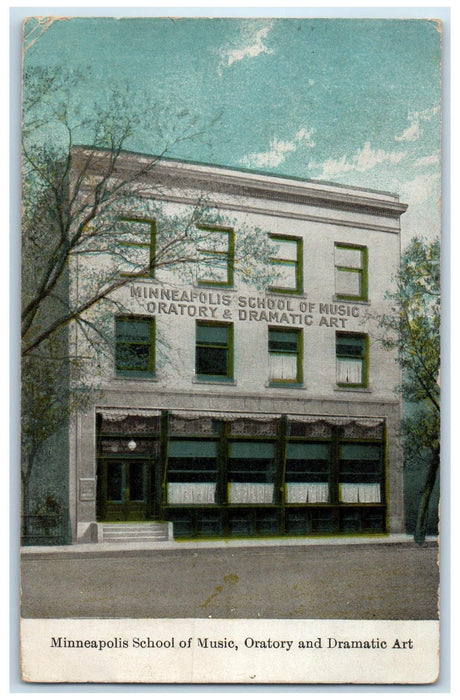 1910 Minneapolis School Of Music Oratory Art Minneapolis Minnesota MN Postcard