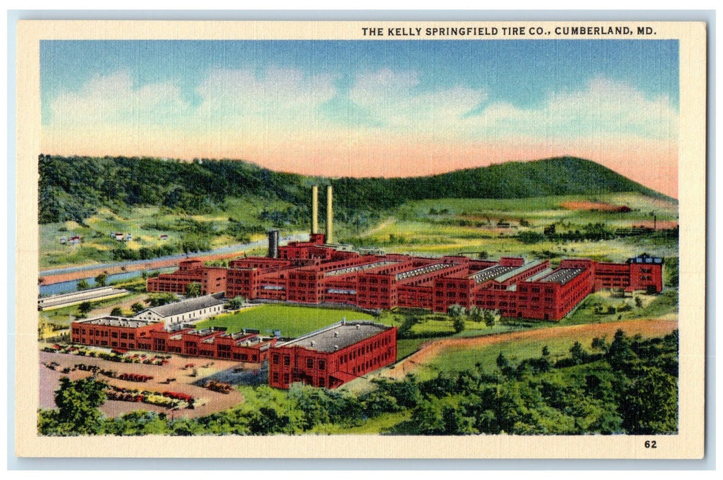 c1940's The Kelly Springfield Tire Company Cumberland Maryland MD Trees Postcard