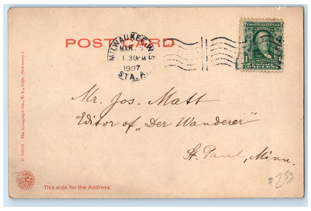 1907 Milwaukee Yacht Club Harbor Boats Building Milwaukee Wisconsin WI Postcard