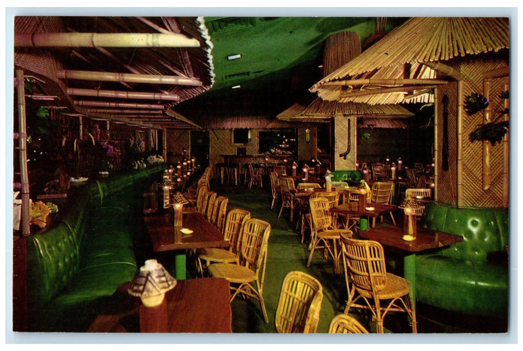 c1960s Exotic Waikiki Room Polynesian Interior Minneapolis Minnesota MN Postcard